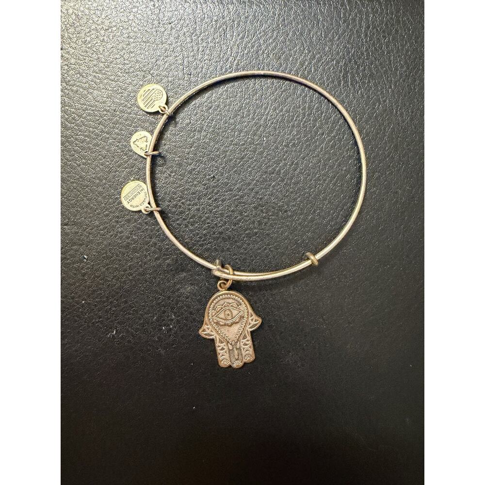 Alex and Ani Hamsa Hand of Fatima Rose Gold Charm Bangle Bracelet
